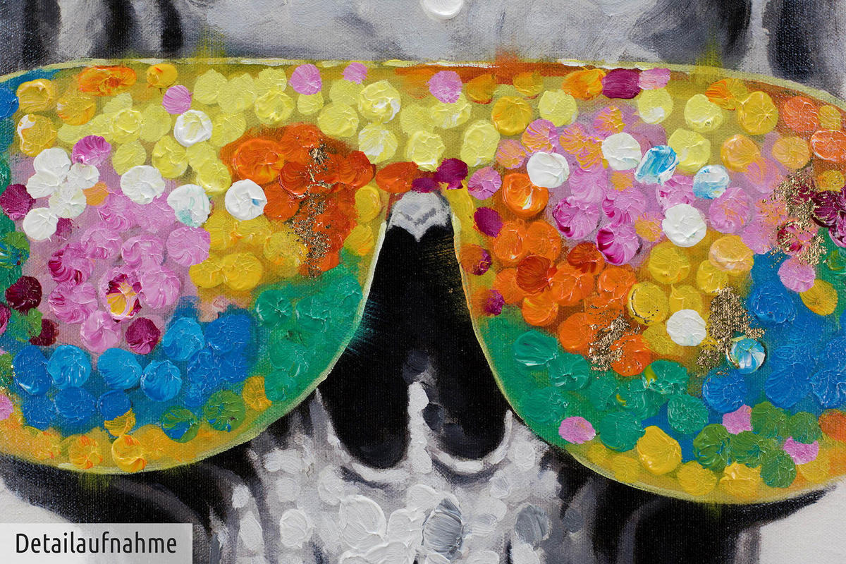 ACRYLBILD HANDGEMALT 80/80 cm - Multicolor/Grau, Holz/Textil (80/80cm) - KUNSTLOFT