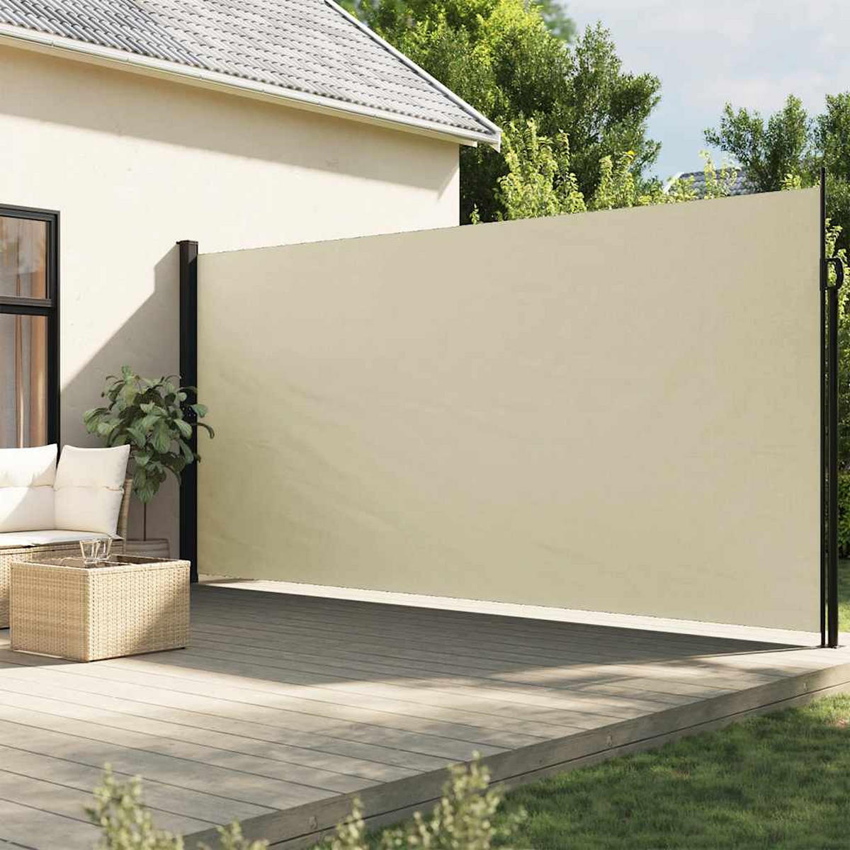 SEITENMARKISE Ausziehbar Creme 220/300 Cm - Creme, Textil (220/300cm) - vidaXL