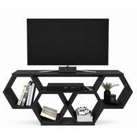 TV-ELEMENT Honig Schwarz Marmol Decor - Schwarz, Holzwerkstoff (140/55.5/29.6cm) - Decorotika