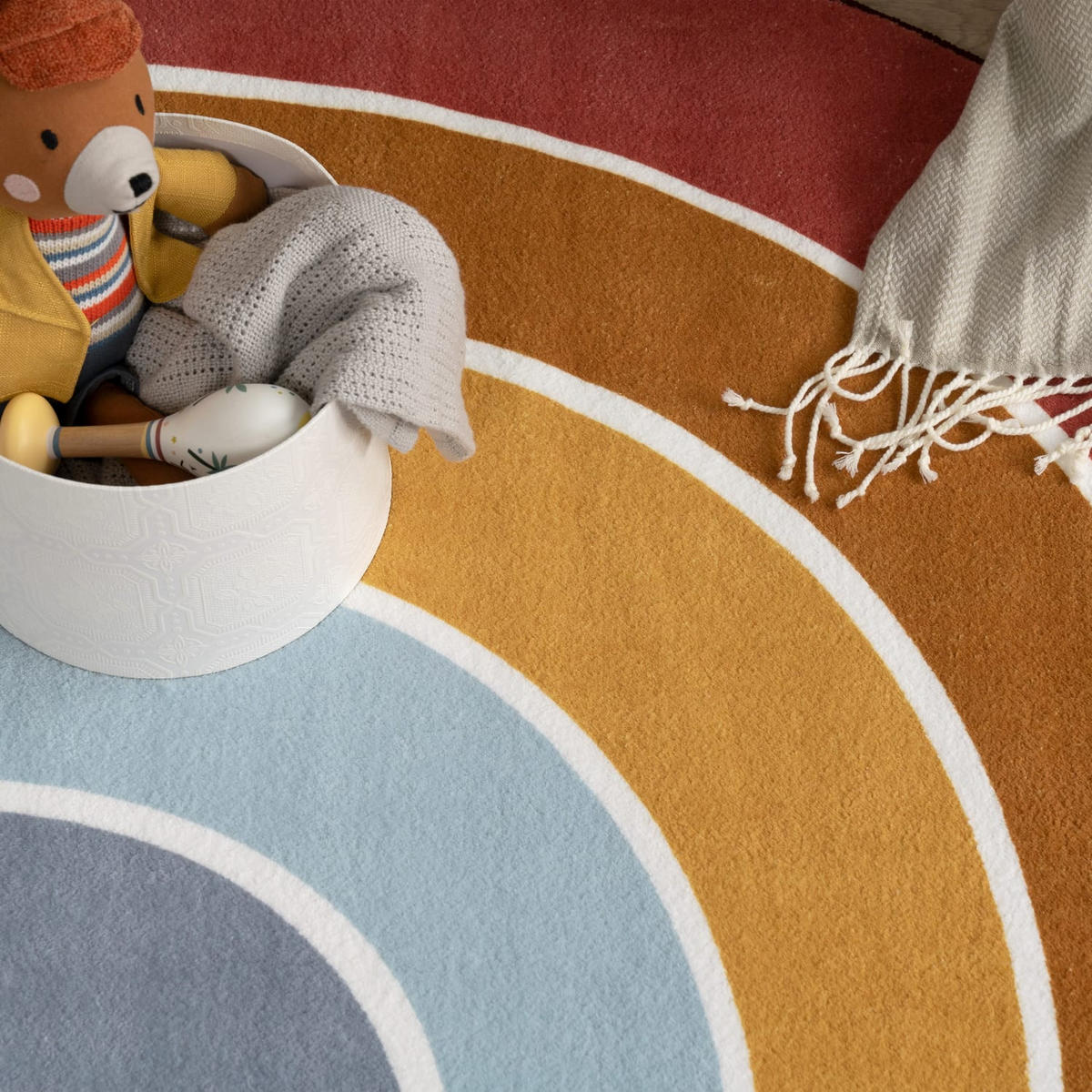 KINDERTEPPICH Waschbar, mit Regenbogen-Motiv, Mehrfarbig, 120 x 160 cm - Multicolor, Textil (160/120cm) - KADIMA DESIGN