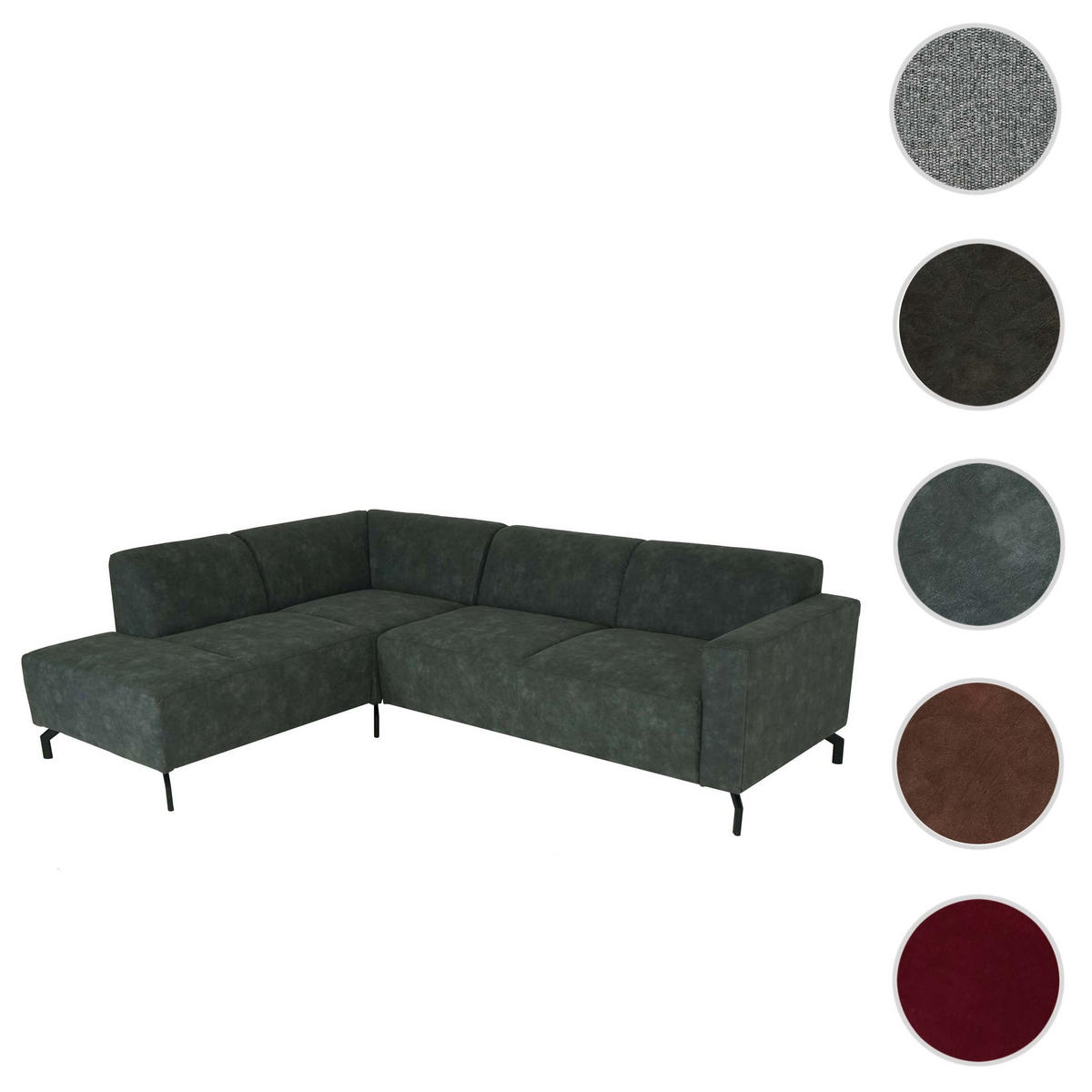 ECKSOFA OTTOMANE LINKS Grau - Grau, Textil (247/195cm) - MCW
