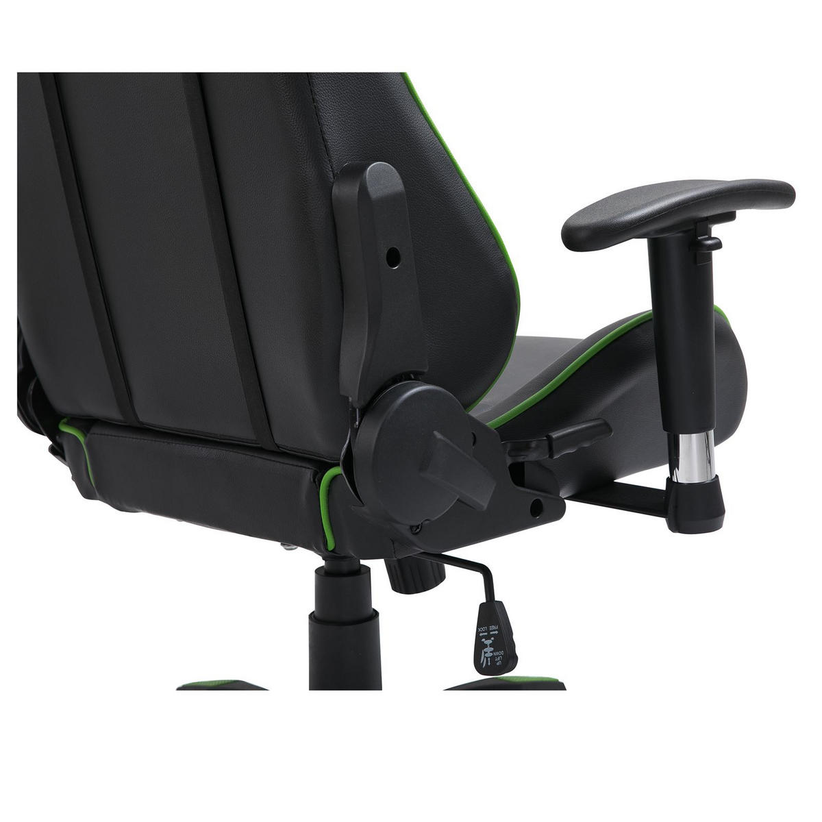 GAMINGSTUHL GAMING - Schwarz/Grün, Textil (69/125/70cm) - CARO-Möbel