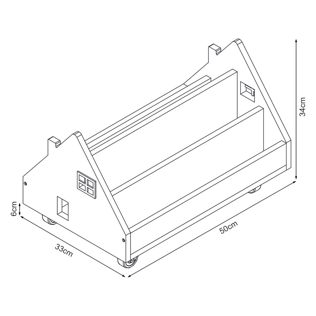 DĚTSKÁ POLICE Vipsali - bílá/mátově zelená, kompozitní dřevo (50/34/33cm) - [en.casa]