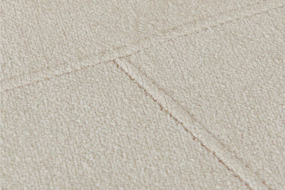 DESIGNSOFA GARBO Cremeweiß Webstoff - Creme/Schwarz, Textil/Metall (280/92/158cm) - KAWOLA