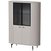 VITRINE Zante Graubeige 112 cm - Taupe/Schwarz, Holzwerkstoff/Metall (112.3/155/40cm) - Selsey