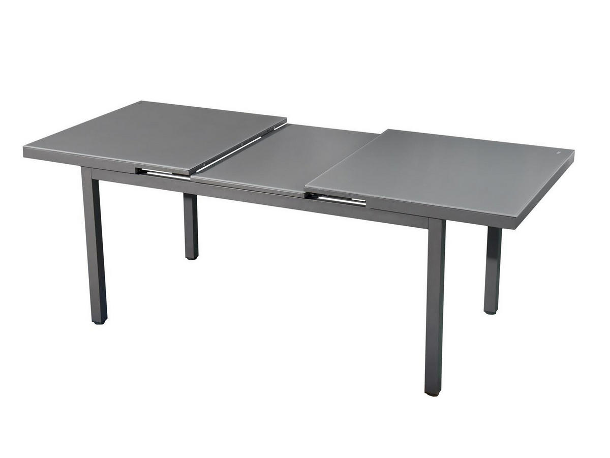 GARTENTISCH Verona ausziehbar von 160 bis 210 cm, Aluminium - Grau, Glas (120/80/175cm) - Green Spirit