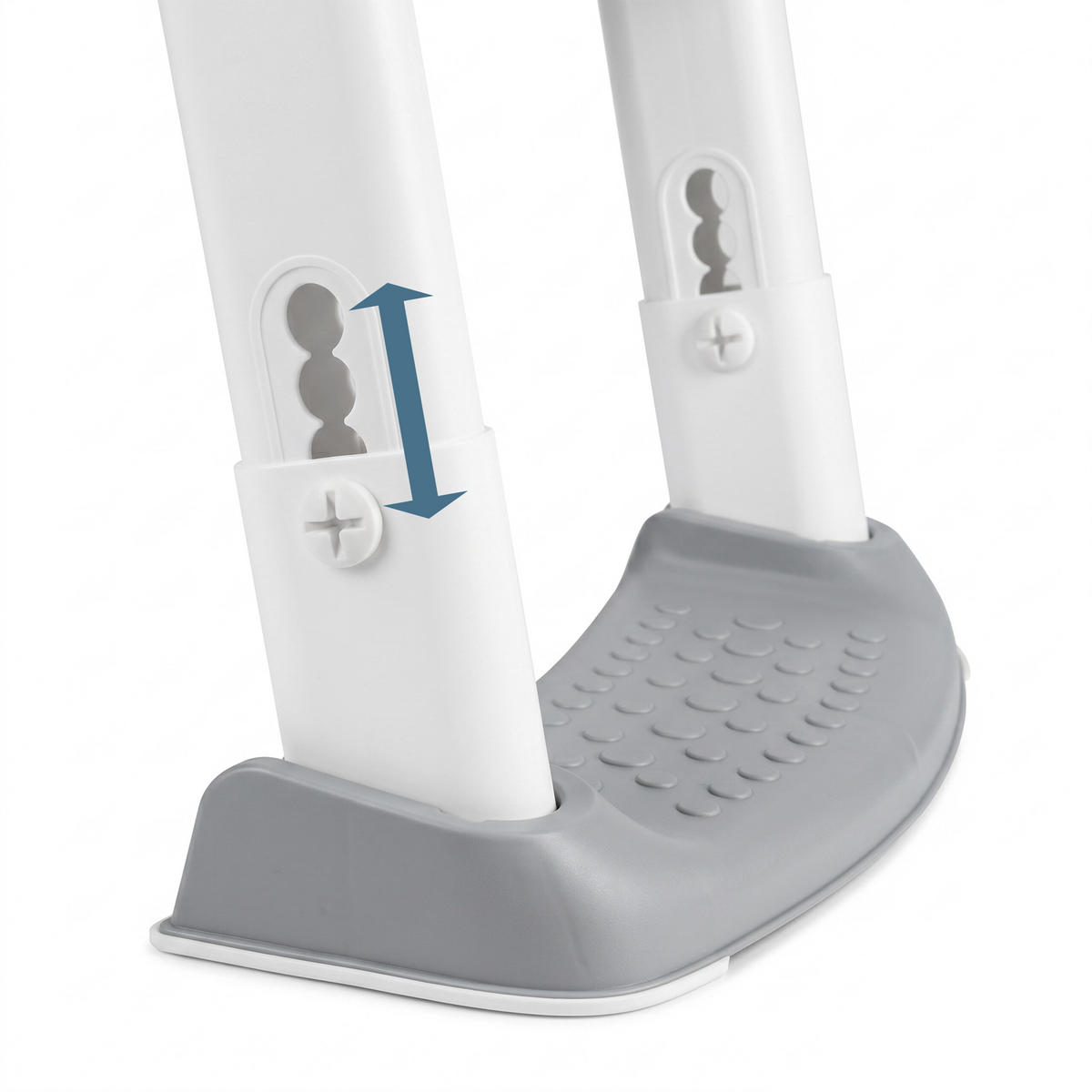 TOALETNÉ SEDADLO Sivo-biele s rebríkom - viacfarebná, plast (35/55/44cm) - Relaxdays