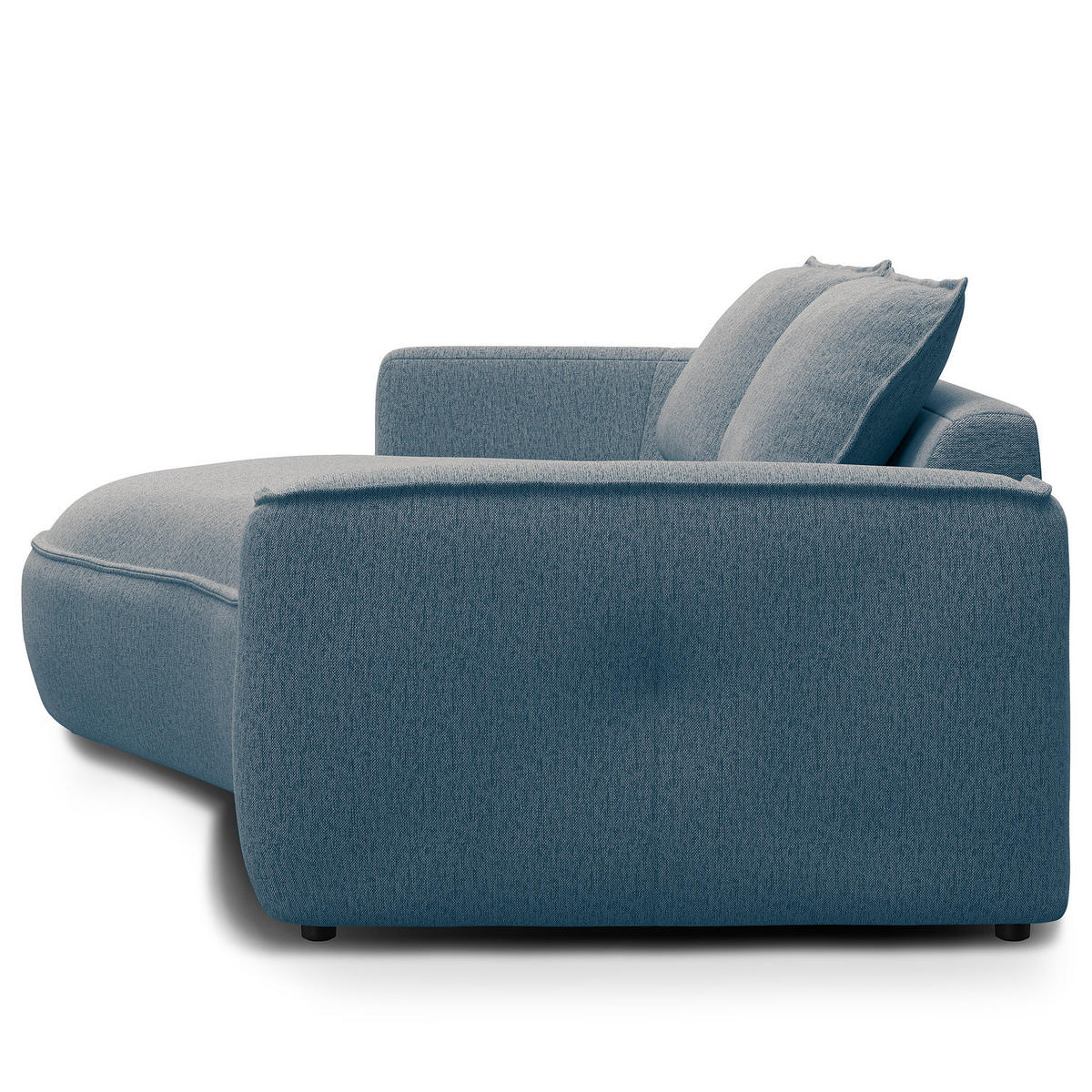 2,5-SITZER SOFA - Blau/Schwarz, Kunststoff/Textil (217/82/146cm) - home24