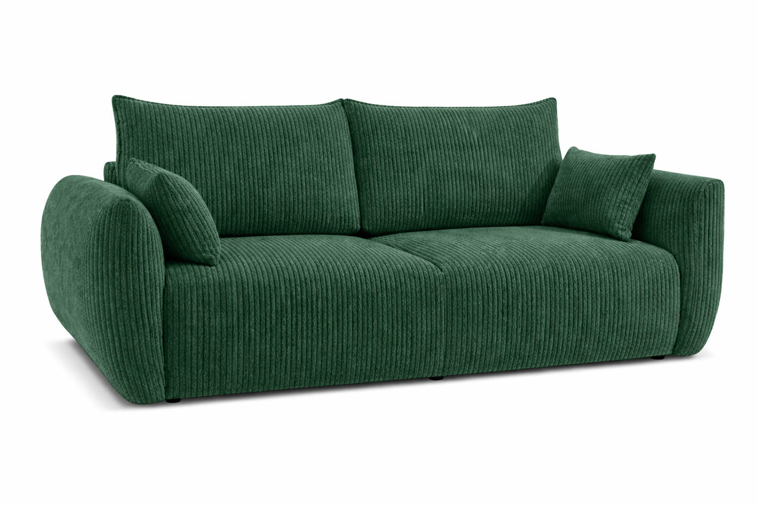 SOFA Mit Schlaffunktion Und Bettkasten, Cordstoff Poso, Grün, Zephira - Grün, Holz (238/87/102cm) - Kaiser Möbel