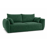 SOFA Mit Schlaffunktion Und Bettkasten, Cordstoff Poso, Grün, Zephira - Grün, Holz (238/87/102cm) - Kaiser Möbel