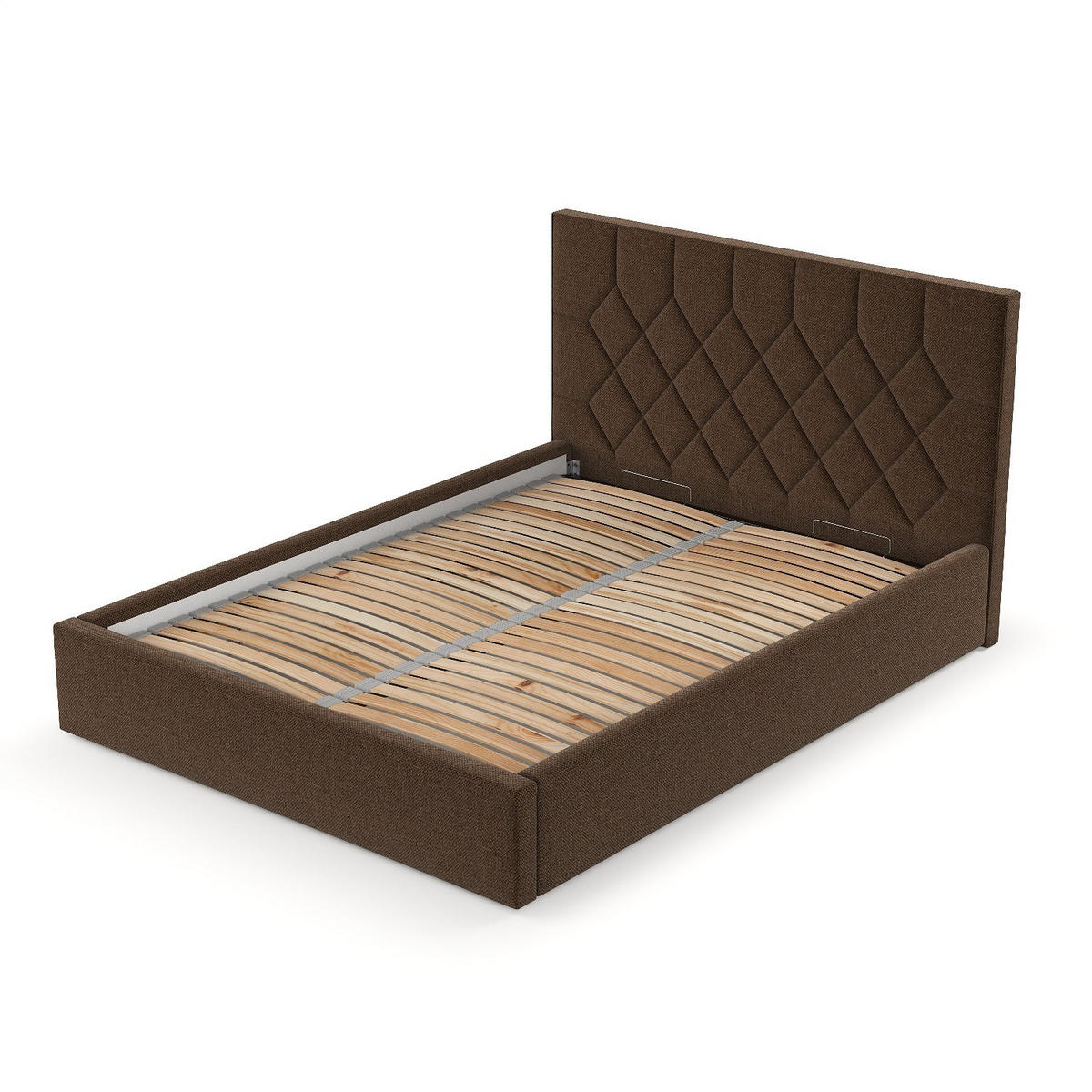 POLSTERBETT Brisa 160/200 cm Braun im Inari Stoff - Schwarz/Naturfarben, Holz/Holzwerkstoff (160/200cm) - AltaBeds