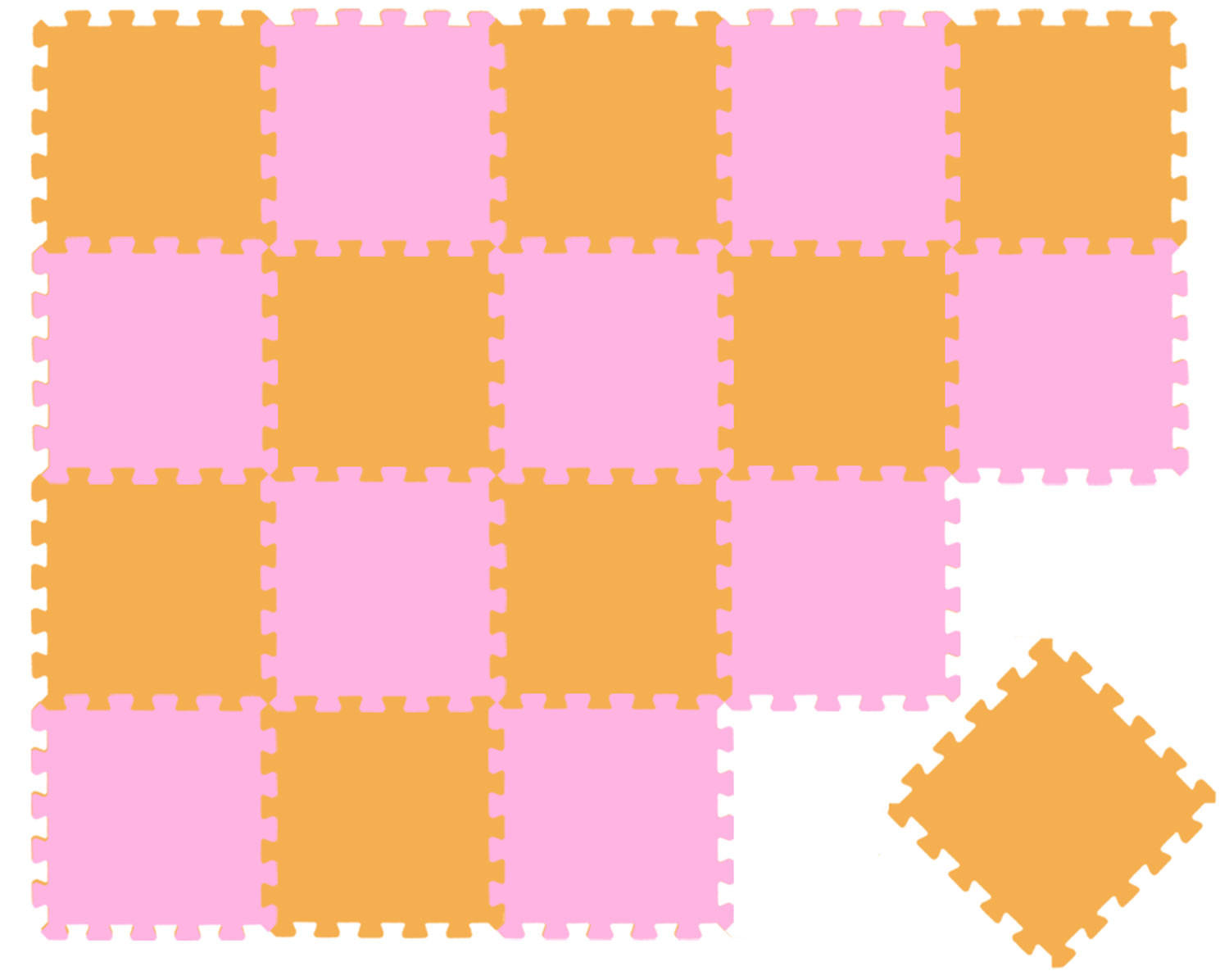 SPIELMATTE ab Null - 180/90/1 cm Puzzlematte Pink - Multicolor, Kunststoff (30/30cm) - Littletom