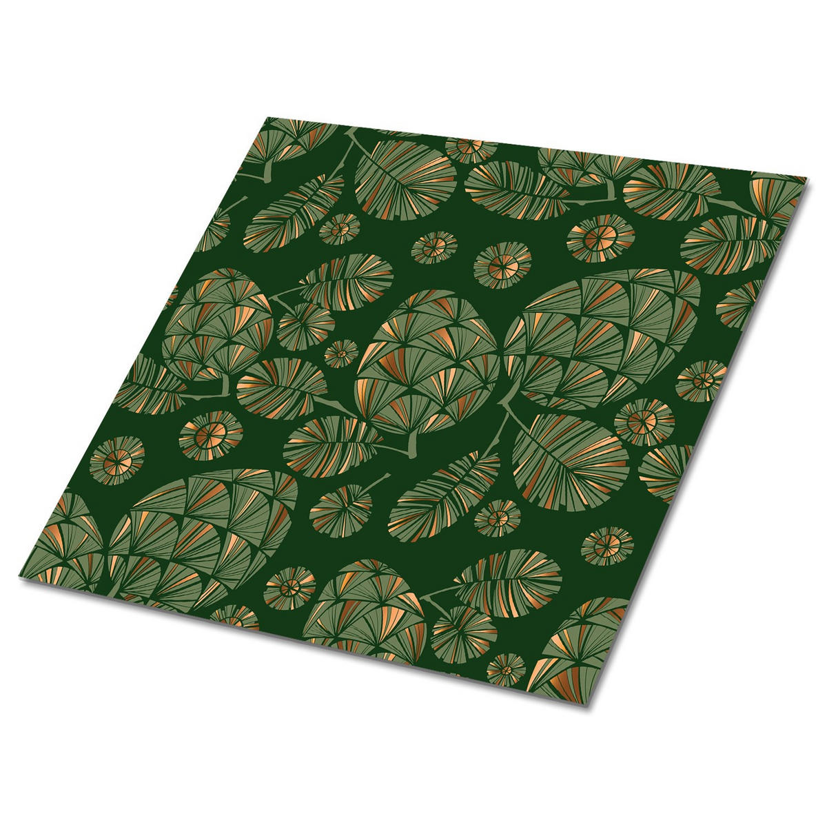 FLIESENAUFKLEBER 9 Stück 30x30 cm selbstklebend Verlässt die Abstraktion - Grün, Textil (30/1.6/30cm) - TULUP