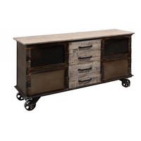 SIDEBOARD Mango 153x40x80 braun lackiert HEAVY INDUSTRY #253 - Braun, Holz (153/80/40cm) - Massivmoebel24