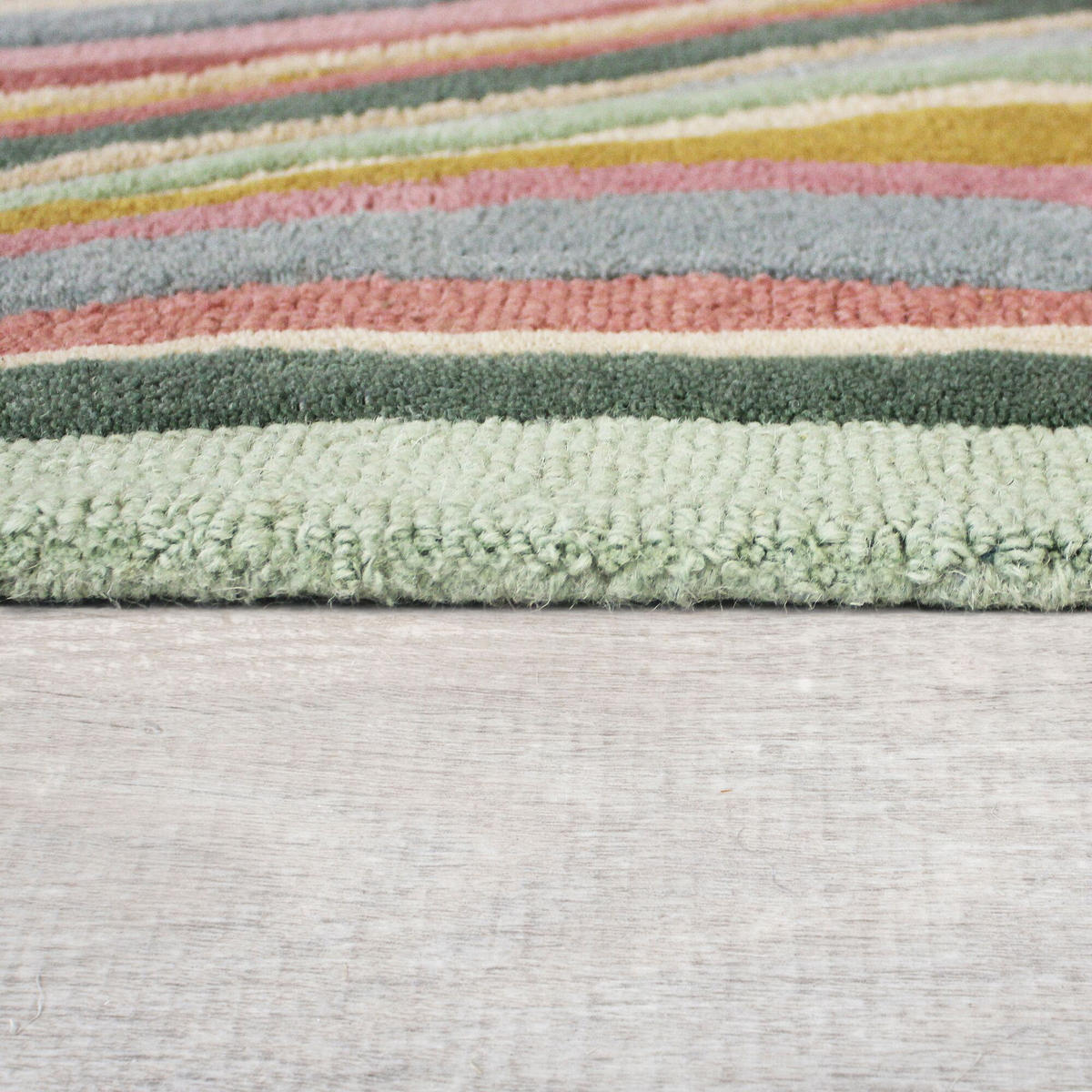 WOLLTEPPICH Wellen Muster, Abstrakt, Wohnzimmer Multicolor-Grün Rechteckig 160x230 - Multicolor, Textil (160/230cm) - KADIMA DESIGN