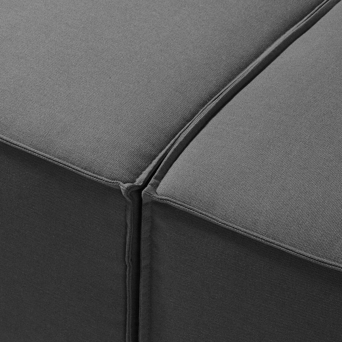 ECKSOFA mit Longchair - Anthrazit/Schwarz, Kunststoff/Textil (260/177cm) - home24