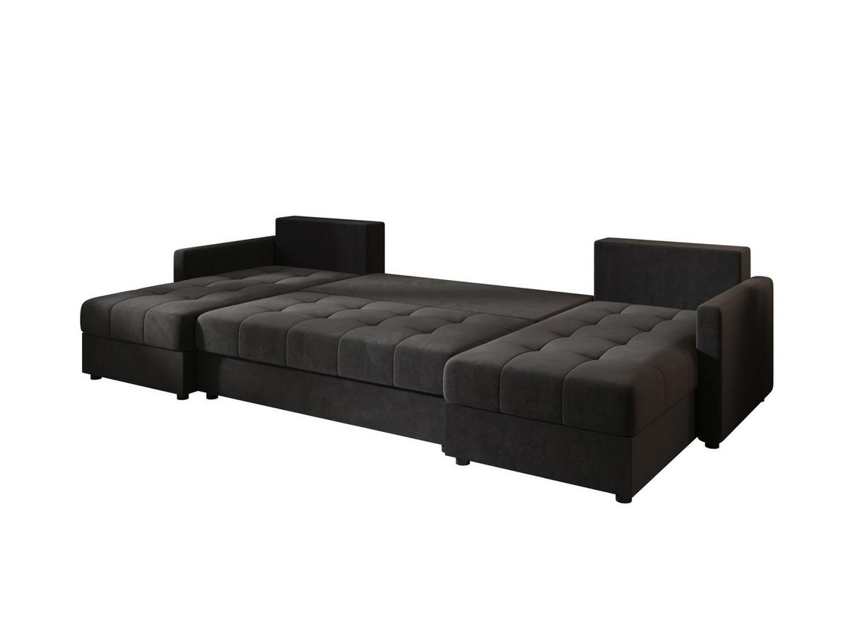 ECKSOFA MOS U BIS Itaka 27 mit Schlaffunktion - Dunkelgrau, Textil (285/85/140cm) - Bedante