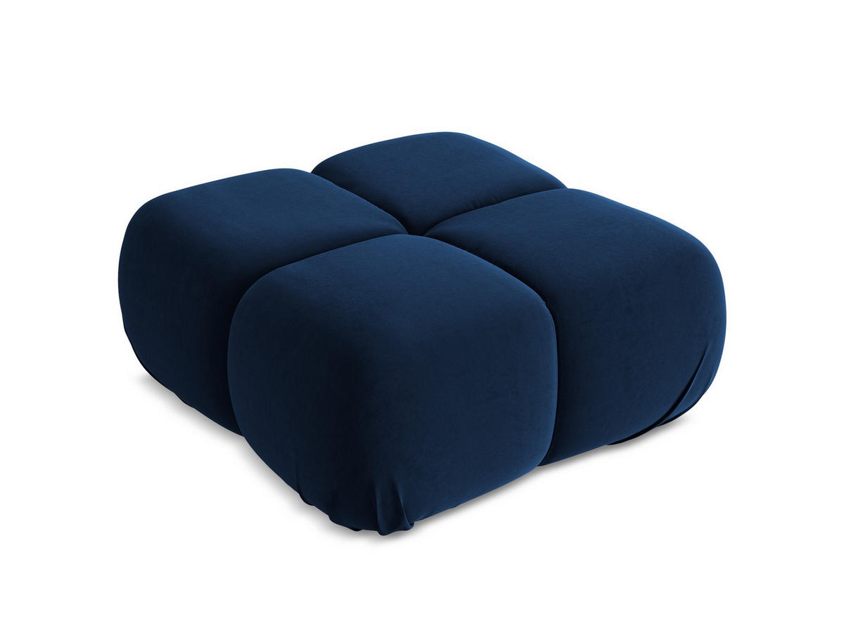POUF Samt Stoff Blau - Blau/Schwarz, Kunststoff/Textil (95/41/95cm) - Makamii