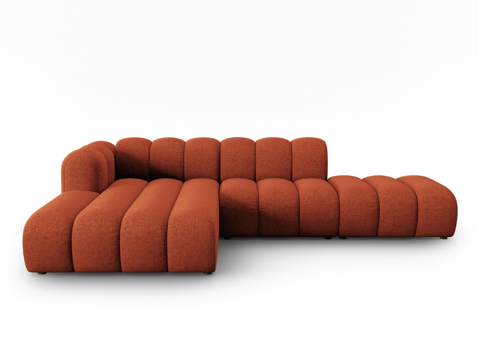 ECKSOFA modular links Lupine aus Chenille-Stoff terrakotta 5 Sitzplätze - Terracotta, Textil (177/299cm) - Micadoni