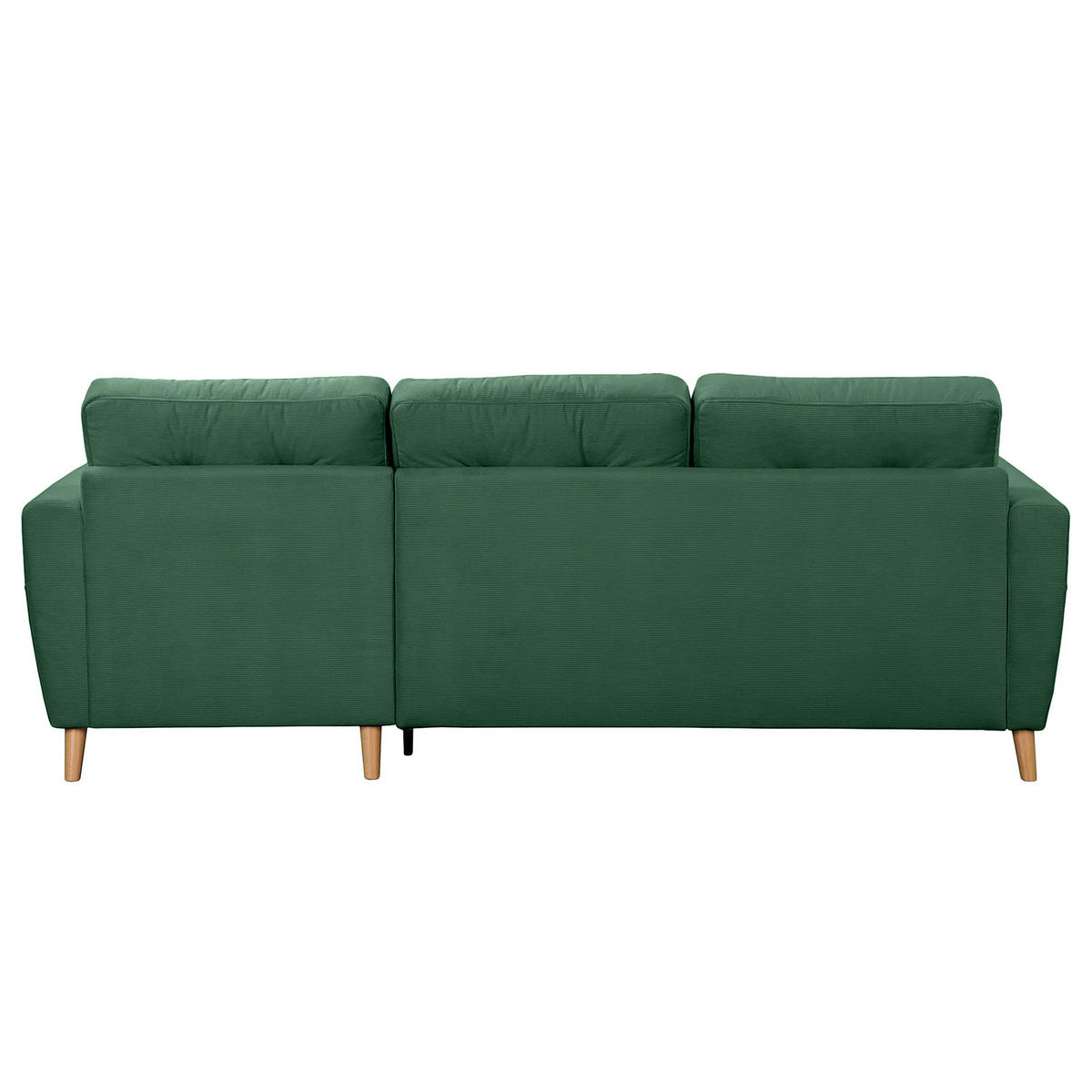 ECKSOFA mit Longchair - Waldgrün/Braun, Holz/Textil (223/148cm) - home24