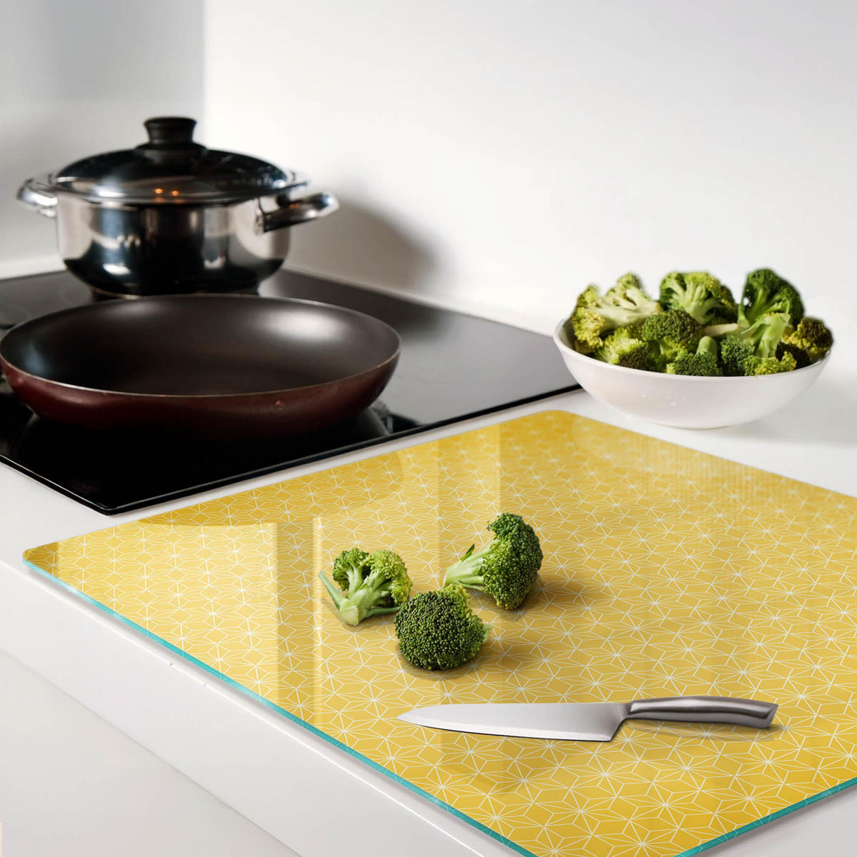 GLASPLATTE 60x52 cm Sterne - Gelb, Glas (60/0.4/52cm) - TULUP