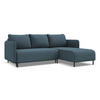 ECKSOFA mit Schlaffunktion Strukturstoff Stoff Blau - Blau/Blaugrau, Holz/Textil (236/162cm) - Makamii