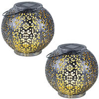 LED SOLARLEUCHTE Kunststoff Schwarz 2er Set - Schwarz, Kunststoff (18/18/17cm)