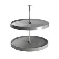 PLATTEN Shelvo, rund, für Küchenmöbel, für 800mm Modul, Kunststoff und Aluminium, Grau 2er-set - Grau, Kunststoff (90/77/90cm) - EMUCA