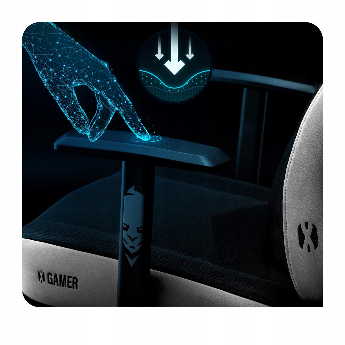 GAMINGSTUHL X-GAMER - Schwarz/Weiß, Metall (68/118/56cm) - Diablo Chairs