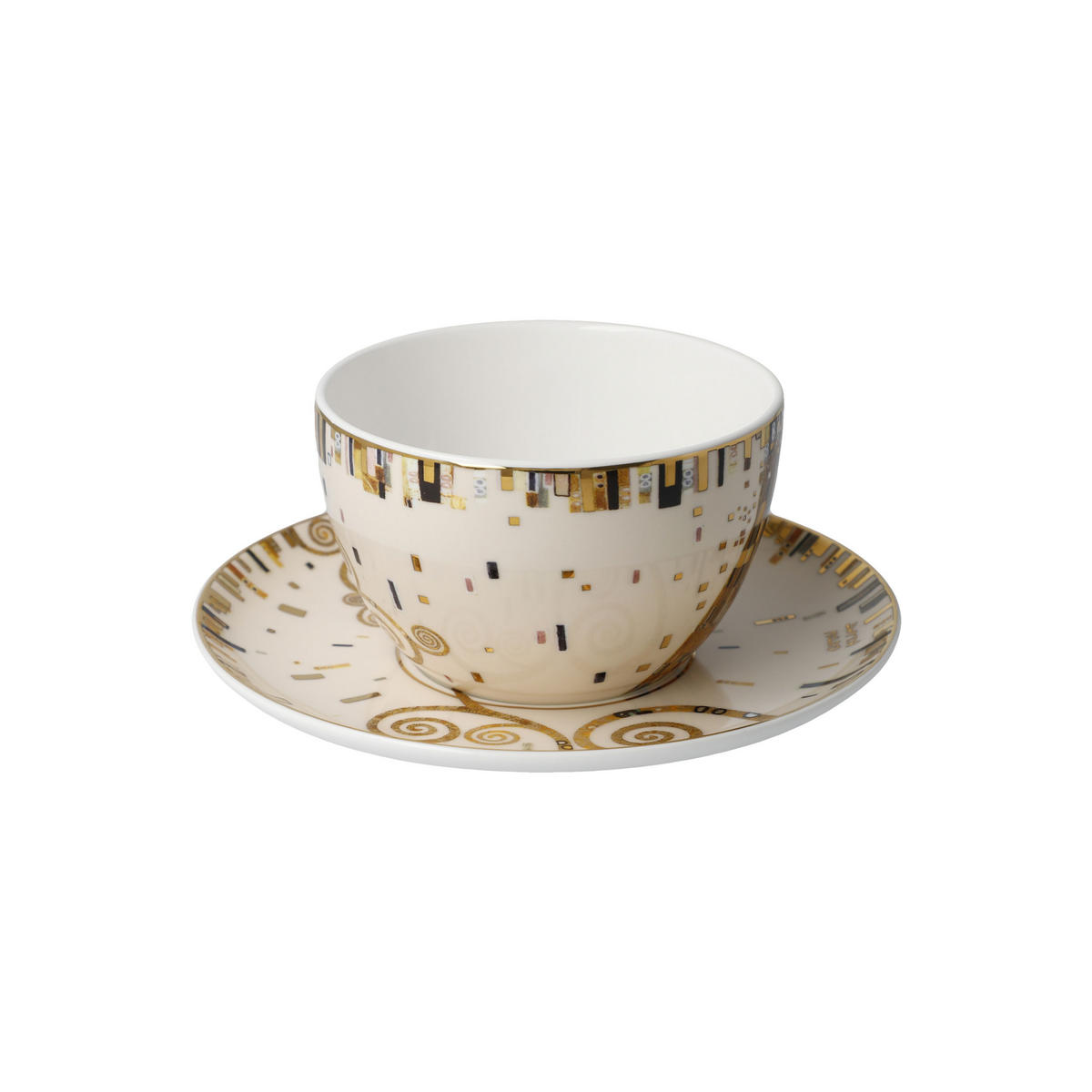TEETASSE Gustav Klimt Der Kuss, Fine Bone China, Bunt, 250 ml - Multicolor, Keramik (0.25L) - Goebel