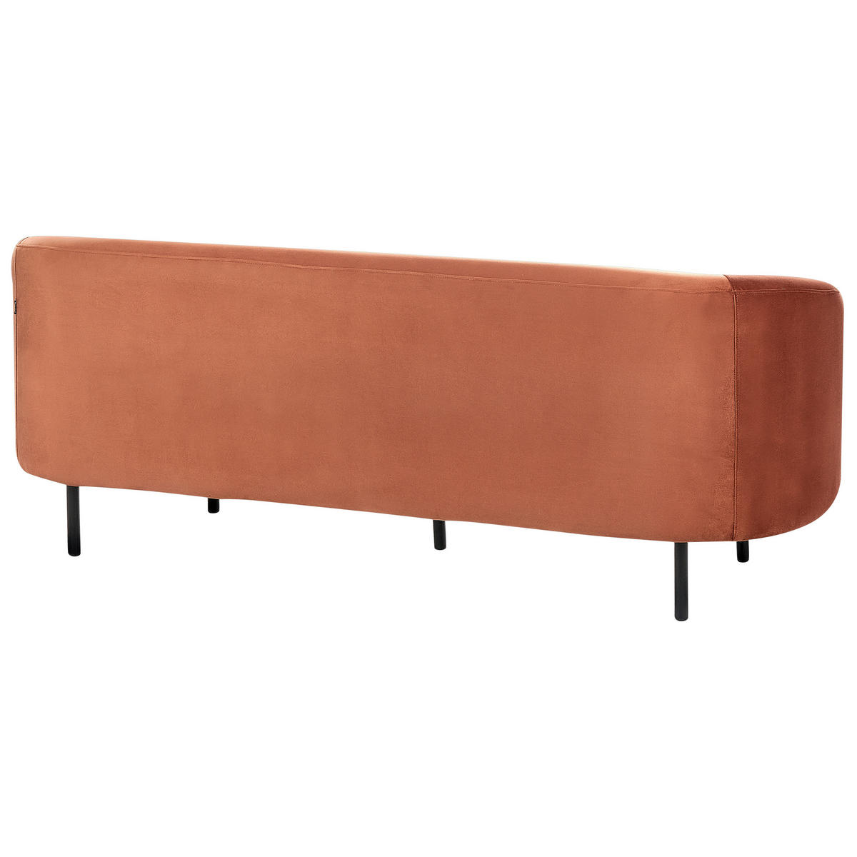 3-SITZER-SOFA Samtstoff orange/schwarz Loen - Schwarz/Orange, Textil (200/79/70cm) - Beliani