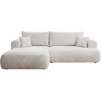 ECKSOFA Ovo Cord mit Cordbezug Weiß, links - Schwarz/Weiß, Textil (260/165cm) - Selsey