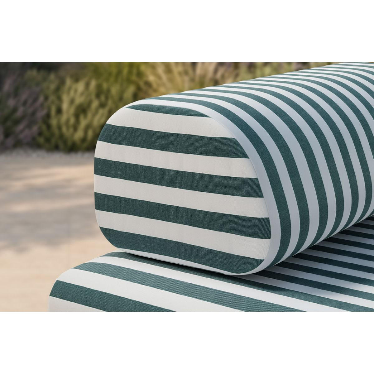 ZWEISITZER-GARTENSOFA mit Streifen in Weiß und Dunkelgrün - Dunkelgrün, Textil (95/70.5/148cm)
