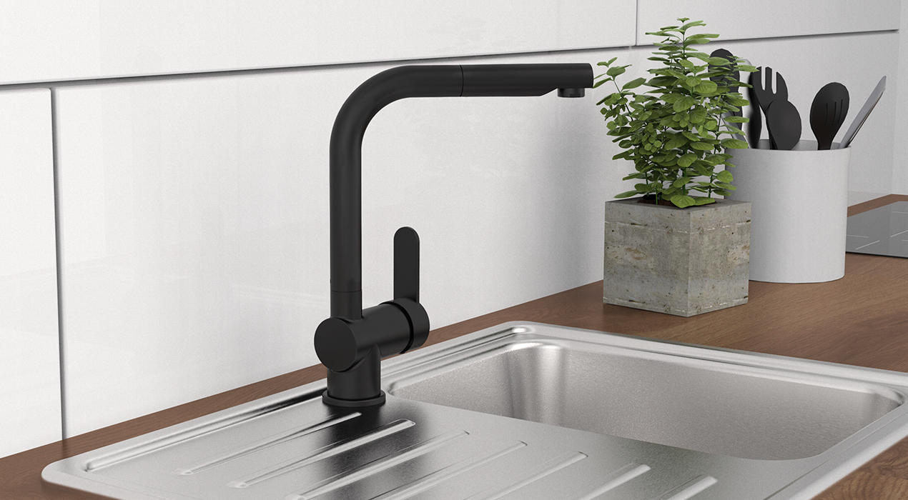 Küchenarmatur in schwarz