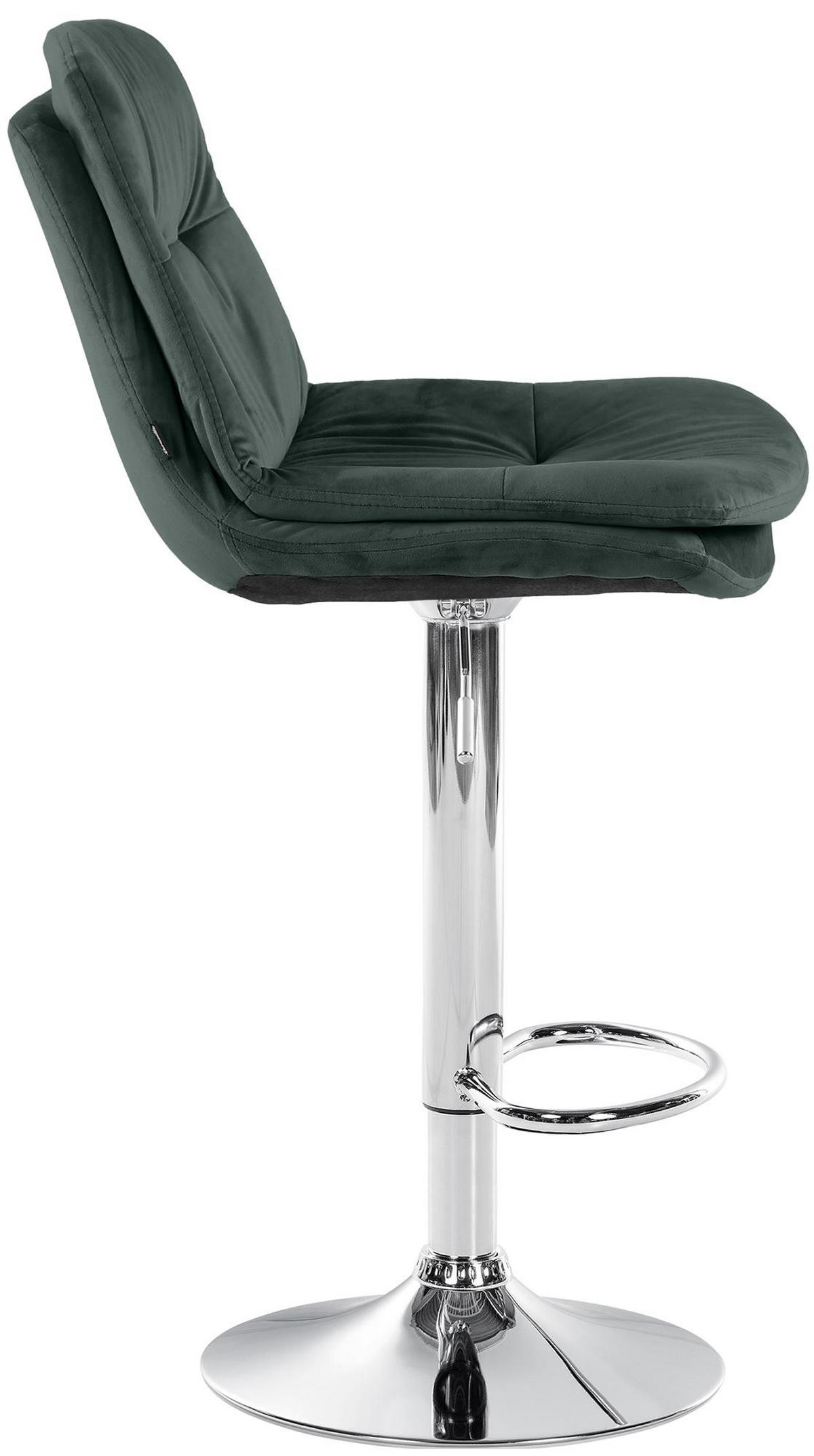 BARHOCKER Samt dunkelgrün - Dunkelgrün/Schwarz, Textil (46/94/54cm) - CLP