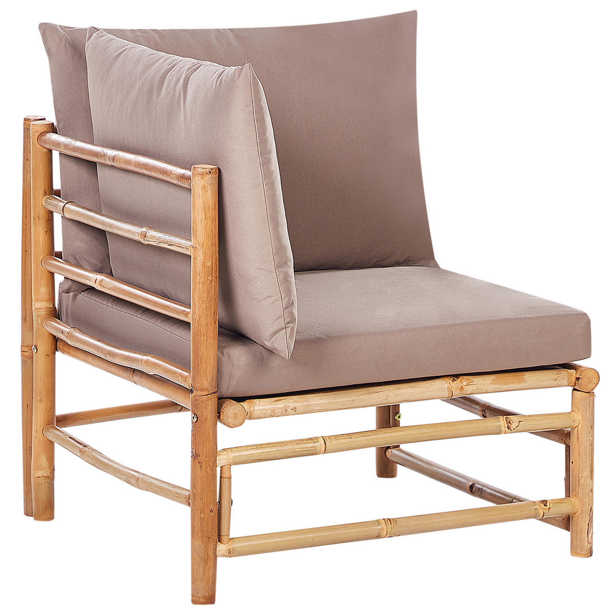 GARTENSTUHL Holz Taupe Cerreto - Hellbraun/Beige, Holz (67/80/67cm) - Beliani