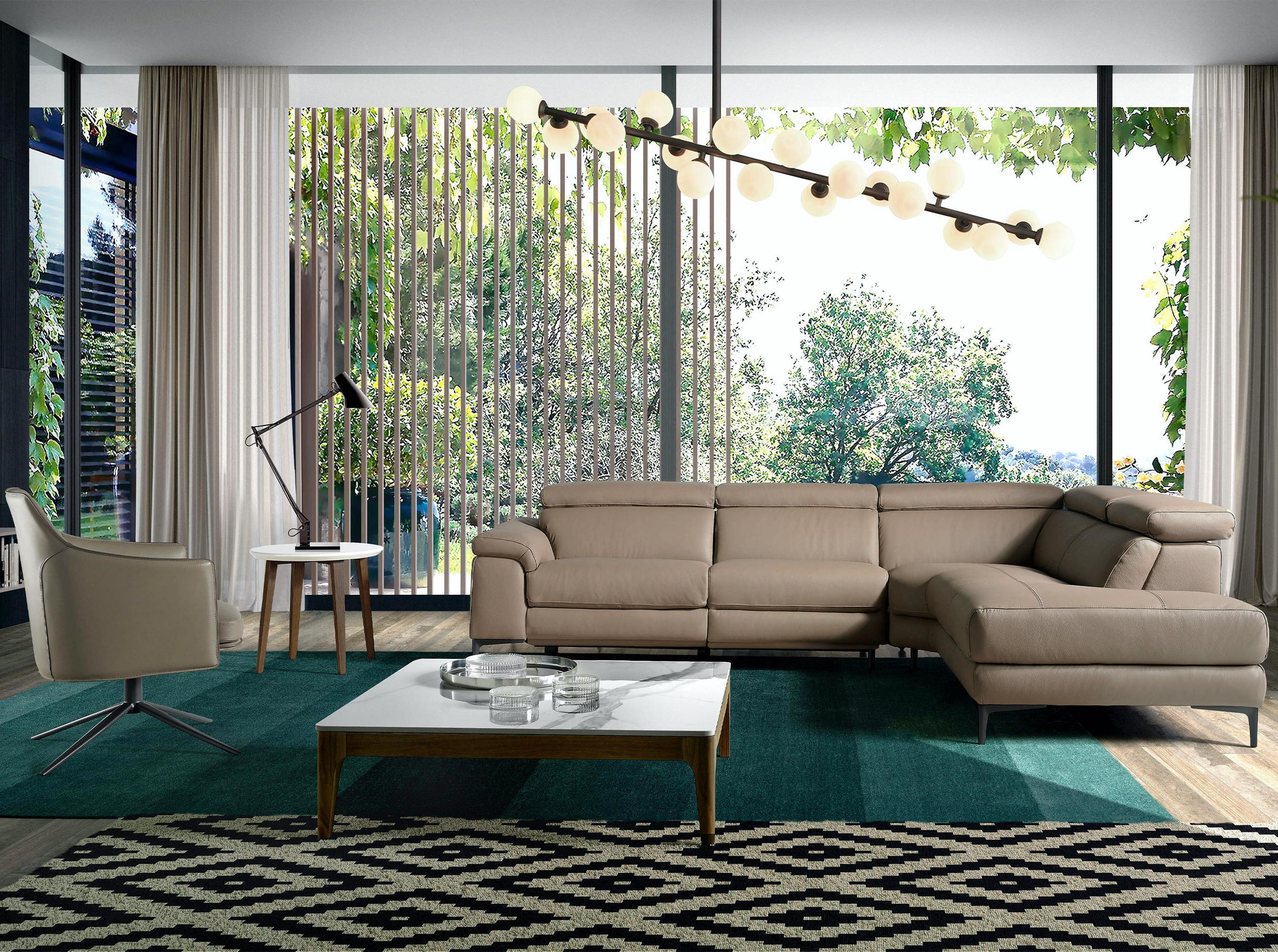 Thumbnail - Angel Cerda Ecksofa, Taupe, Leder, L-Form, 295x232 cm, Wohnzimmer, Sofas & Couches, Wohnlandschaften, Ecksofas