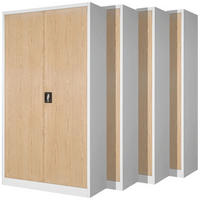 AKTENSCHRANK abschließbar 4er Set KADO 195x90x40cm Weiß-Sonoma Eiche - Weiß, Metall (90/195/40cm) - DELUKE