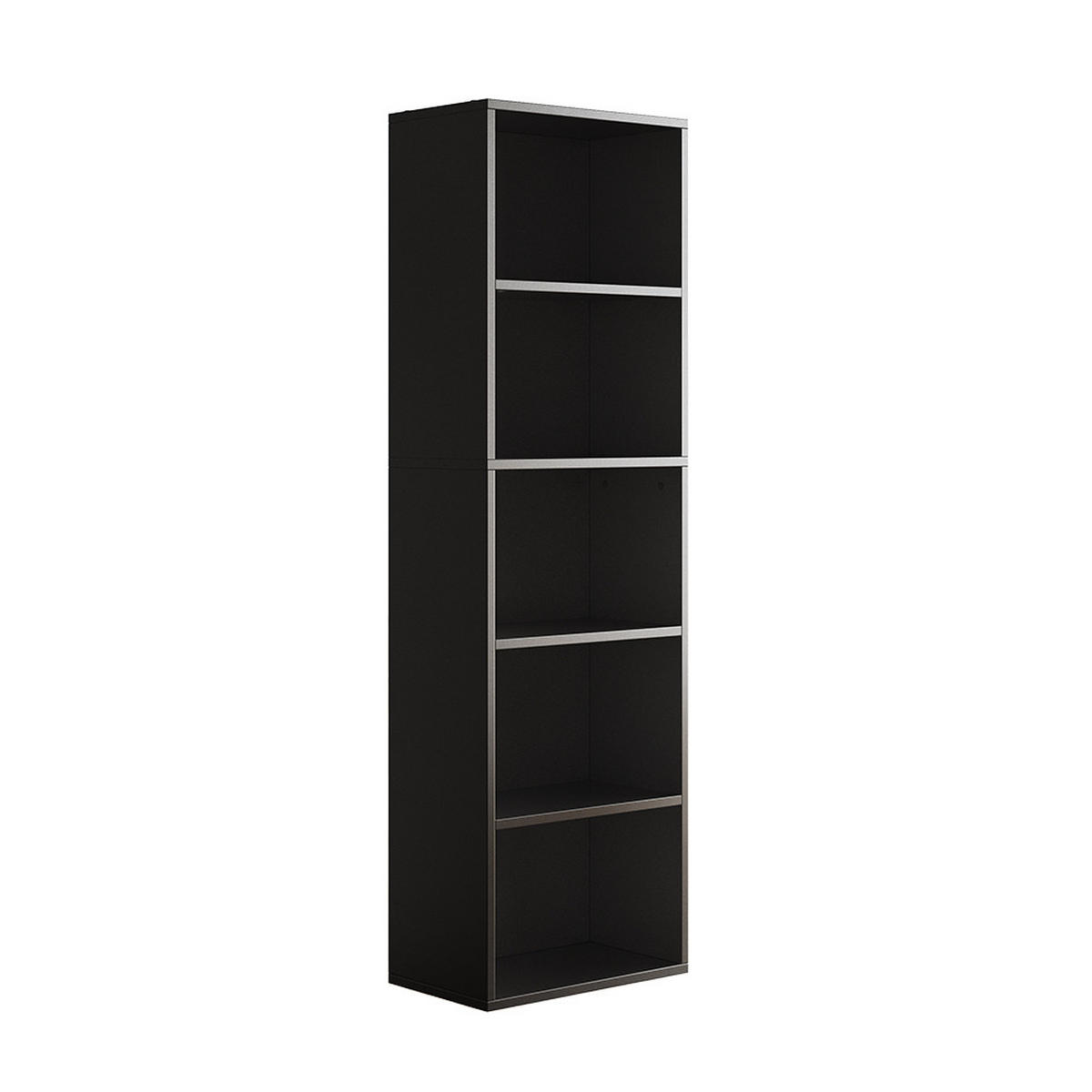 BÜCHERREGAL Bob Schwarz 40 x 132 cm mit 5 Fächern - Schwarz, Holzwerkstoff (40/132/24cm) - Vicco