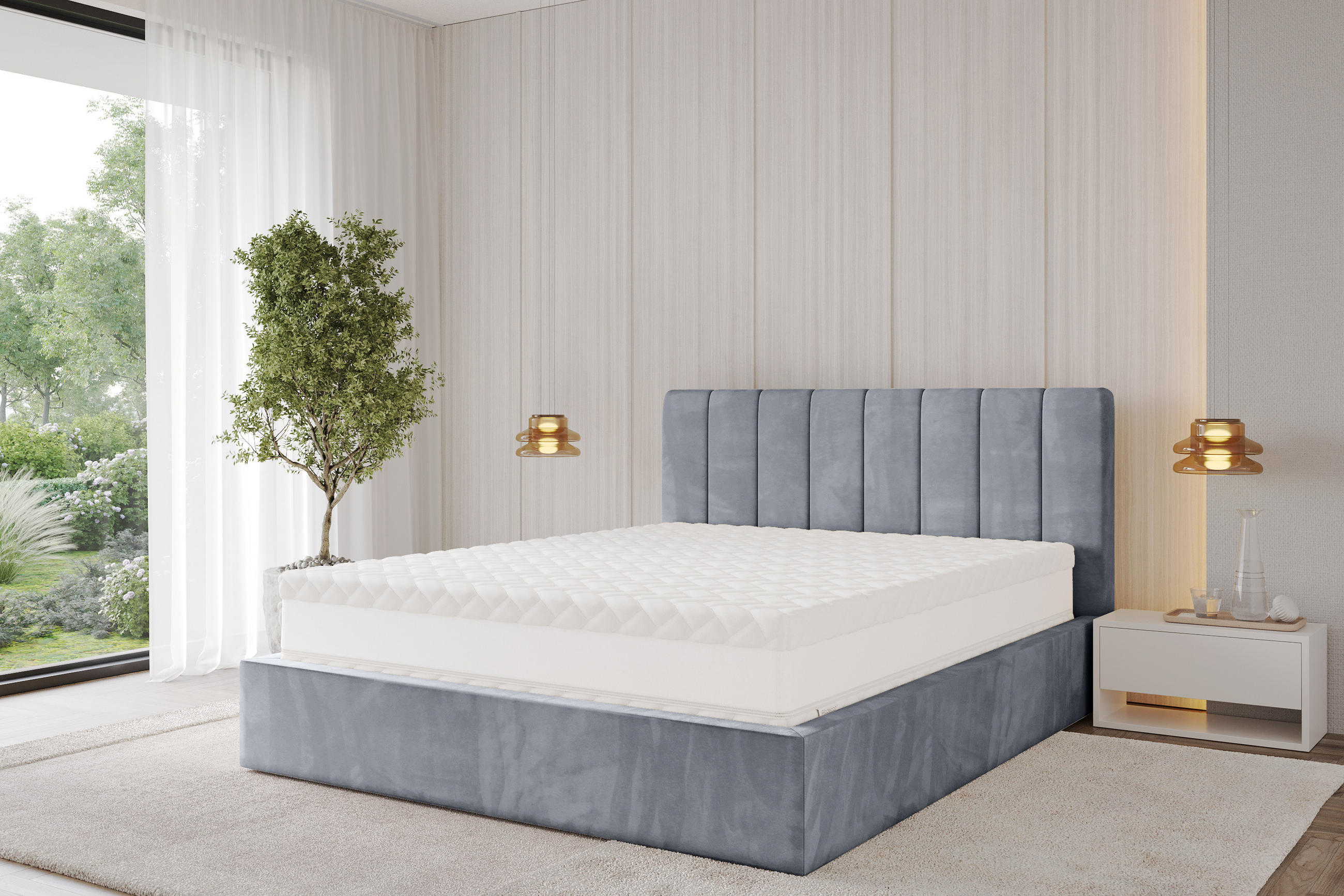 MATRATZE 140x200 Härtegrad H3 - 32 cm Taschenfederkernmatratze Bett Matratzen SILVA - Weiß, Kunststoff - ALTDECOR