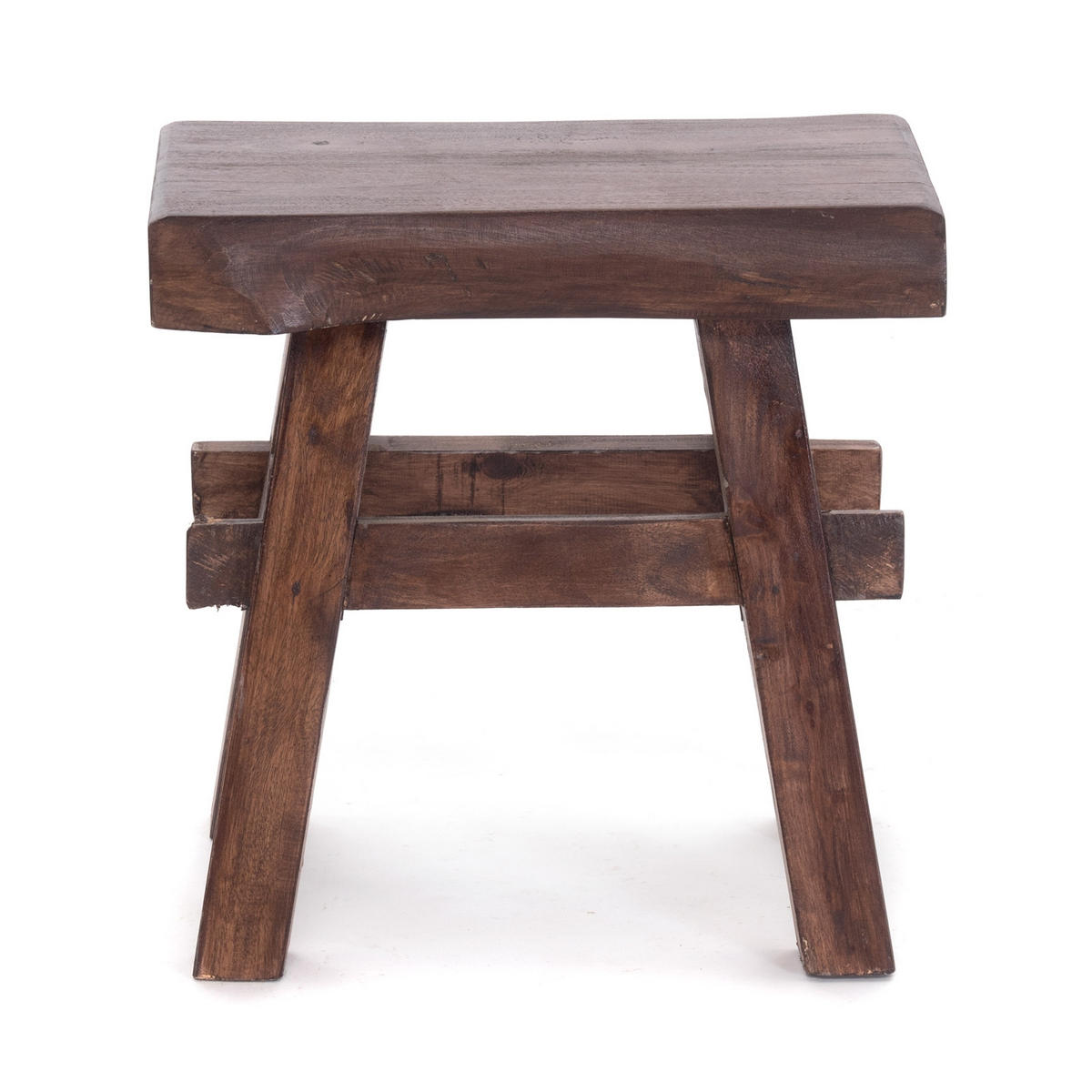 HOCKER Vintage 40 Massivholz dunkelbraun - Naturfarben, Holz (45/43/27cm) - DESIGN DELIGHTS