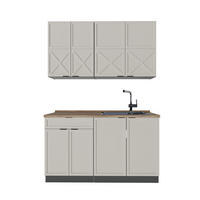 SINGLEKÜCHE Fame-Line GrauBeige/Anthrazit 140 cm, AP Eiche - Greige/Anthrazit, Holzwerkstoff (140/81.6/60cm) - Vicco