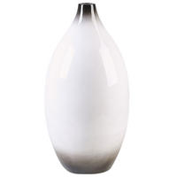 DEKOVASE Terrakotta weiß Baeza - Weiß, Stein (46cm) - Beliani