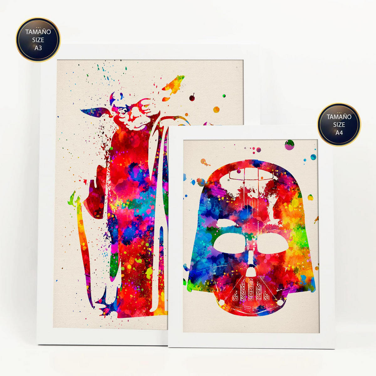 POSTER Set Mit 6 Star Wars Größe A3 & A4 Weißer Rahmen - Weiß, Papier (29.7/1cm) - Nacnic