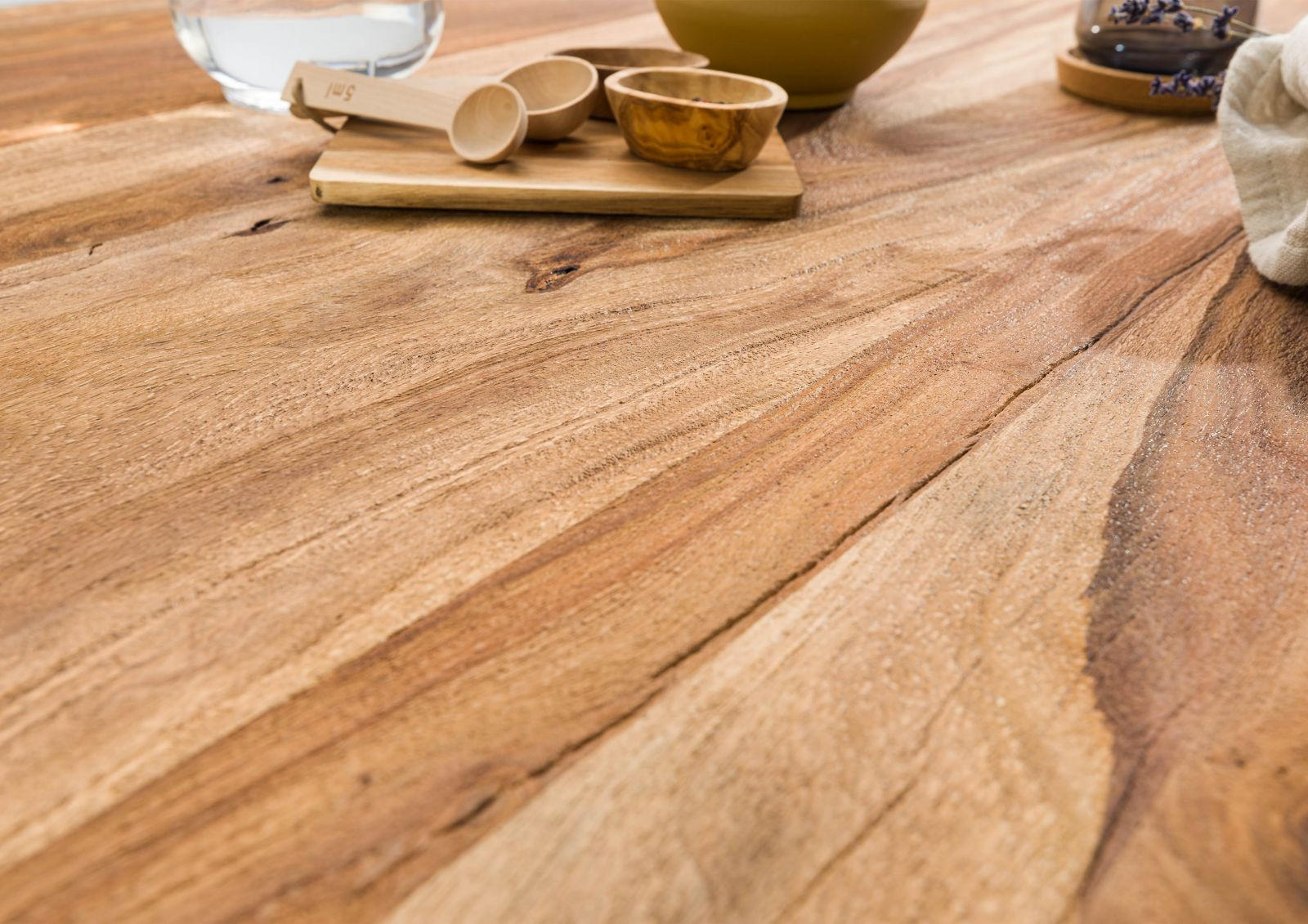 BAUMTISCH Sheesham 180x90x79 natur sandgestrahlt / Mikado-Beine anthrazit matt FREEFORM 5 - Naturfarben, Holz (180/90/79cm) - Massivmoebel24