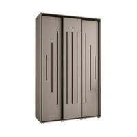 SCHWEBETÜRENSCHRANK 235,2/160/45 3-türig - Kaschmir/Schwarz, Holz/Metall (160/235.2/45cm) - MÖBEL KRYSPOL