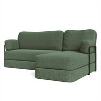 ROHOVÁ SEDAČKA SABI modulární Boneless pohovka s funkcí spaní, zelená barva QUELLE 37 - zelená barva, textil (200/120cm) - MASSENO