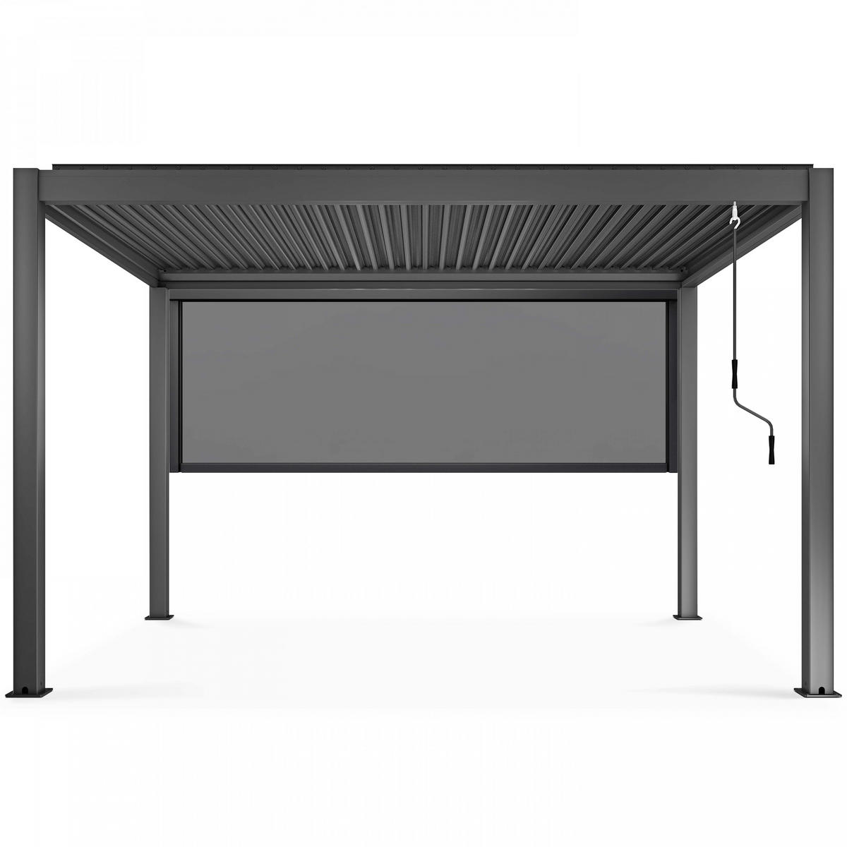 JALOUSIE 3,73x2,34m, Grau - Grau, Metall (234/2.66/373cm) - Oviala