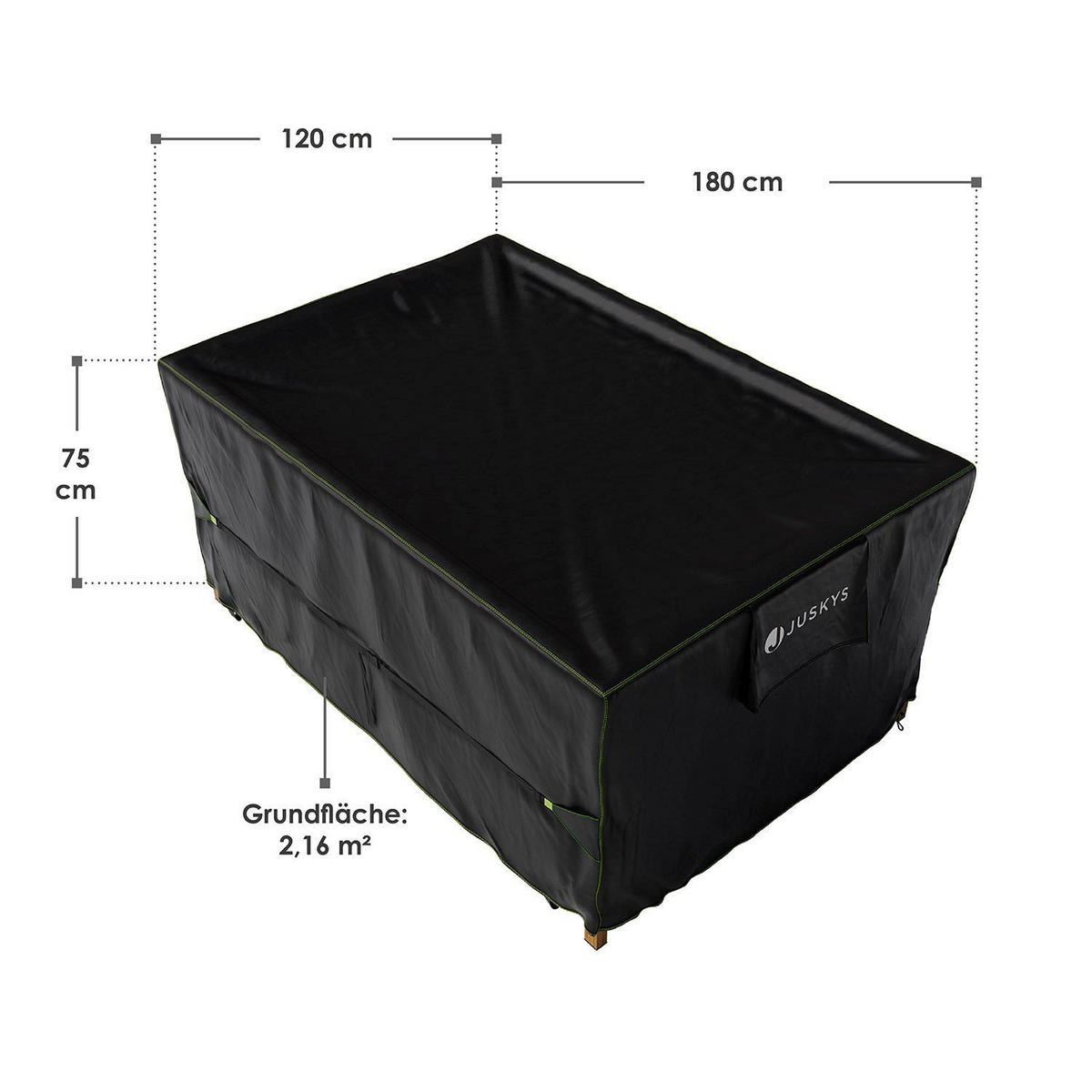 LOUNGEGARNITUR Salou inkl. Abdeckung schwarz - Schwarz, Kunststoff - Juskys