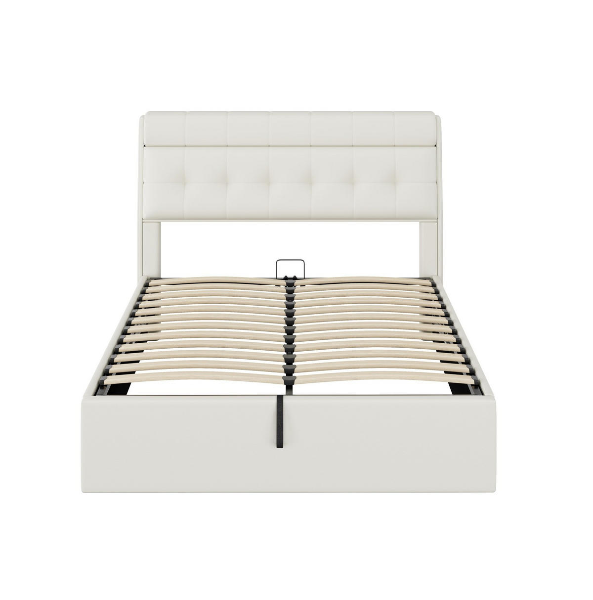 ČALOUNĚNÁ postel 140/200 cm bílá z PU s hydraulickým úložným prostorem - bílá, plast (140/200cm) - OKWISH